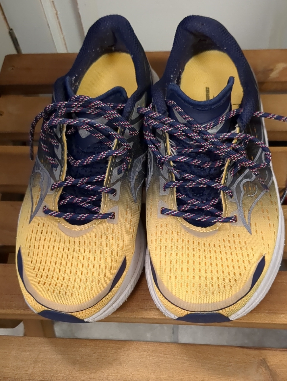 Saucony Yellow and Navy Athletic Running Shoes